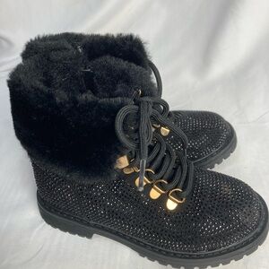 Girls Dolce Vita Rhinestone Combat Boots-Childs 13